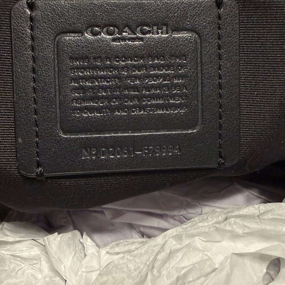 Coach Black Leather Shoulder Bag with Gold Accents - Picture 2 of 4